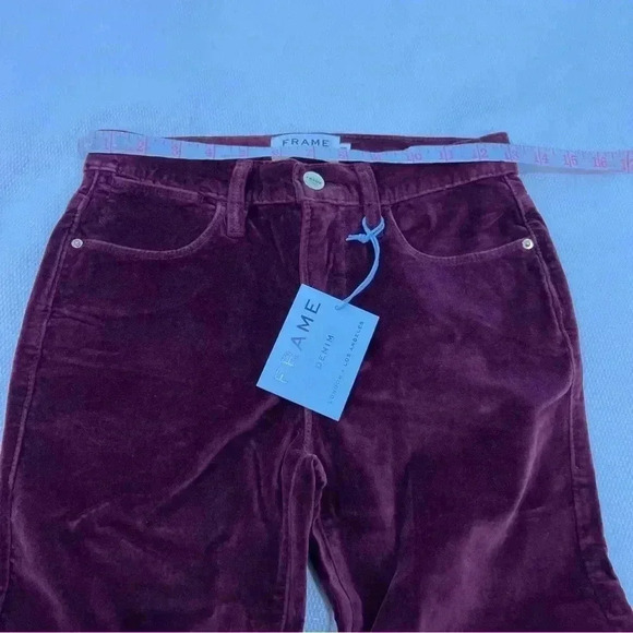 FRAME Le Velveteen High Rise Skinny Jeans Pinot Size 24 - Picture 5 of 9